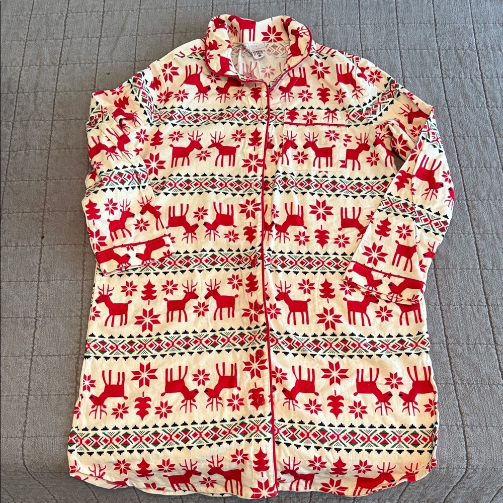 Hanna Andersson Festive Red and White Pajama dress